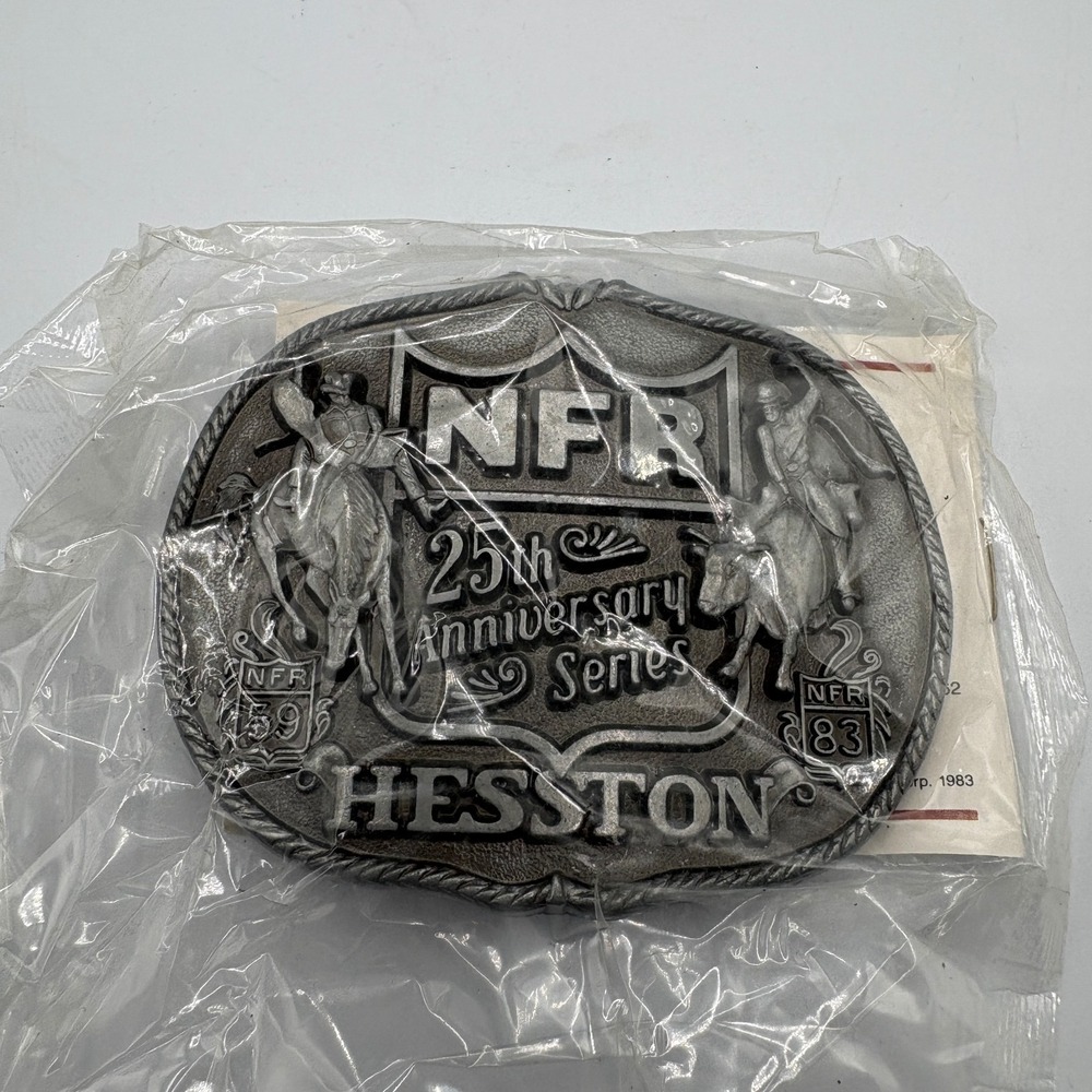 1983 Hesston NFR 25th Anniversary National Finals Rodeo Belt Buckle Sealed